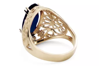 Пръстен Винтидж стил Сапфир 14K жълто злато vrc074y